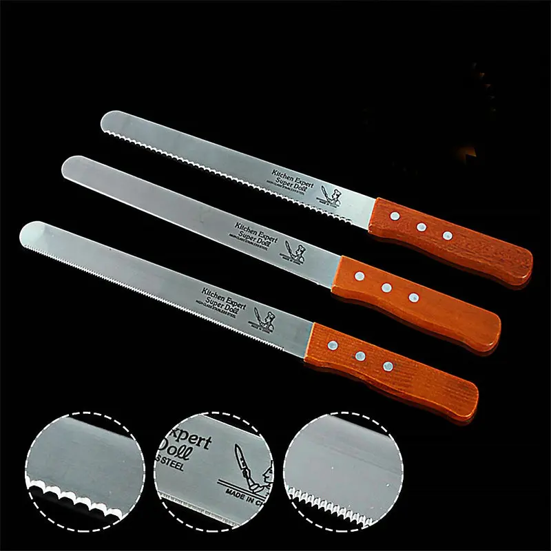 

10 Inch Stainless Steel Bread Knife Toast Slicing Knives Cake Slicer Baking Pastry Cutter Serrated Blade Cake Tools Bakeware