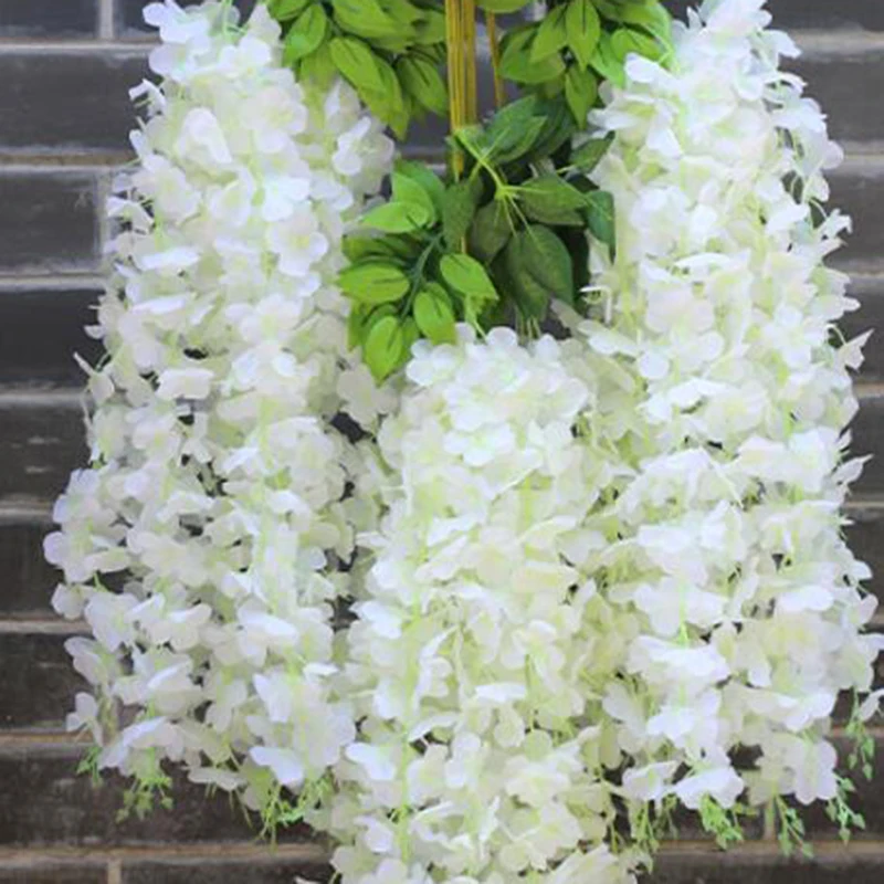 

Wisteria Vine Artificial Flowers Silk Garland Arch Wedding Decoration Home Garden Decoration Hanging Plant Wall Decor