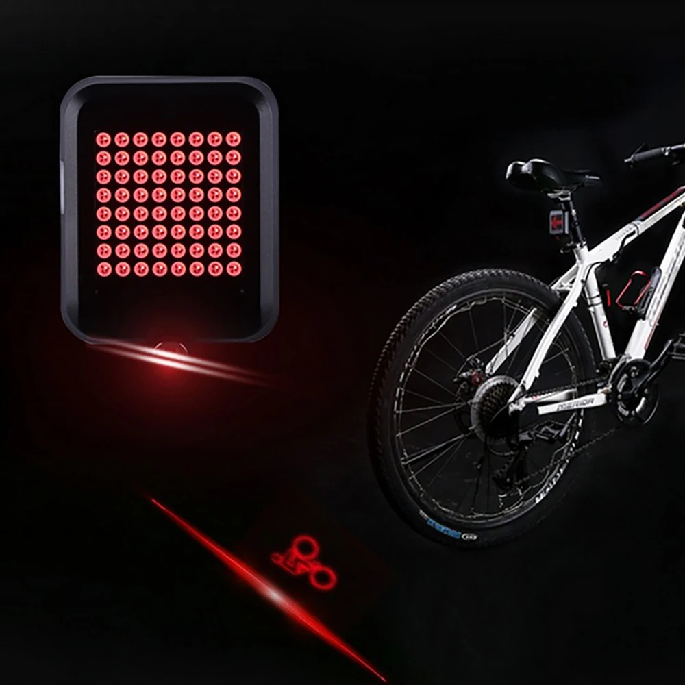 

64 LED Direction Turning Lights Fully Intelligent Steering Brake Tail Lights USB Charging Bicycle Lights Riding Warning Light