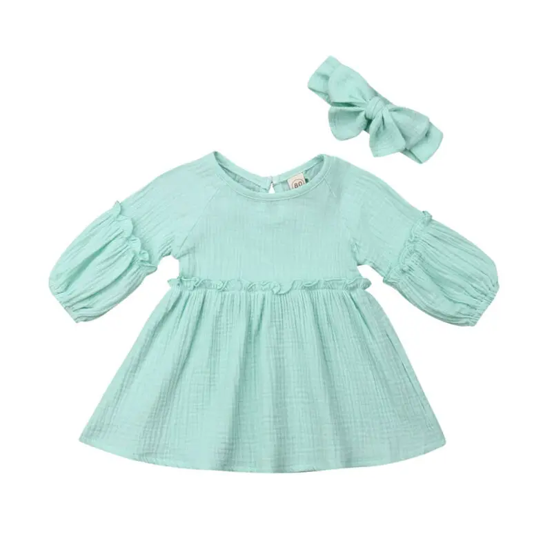 Осенняя одежда платье для маленьких девочек хлопковое торжественное