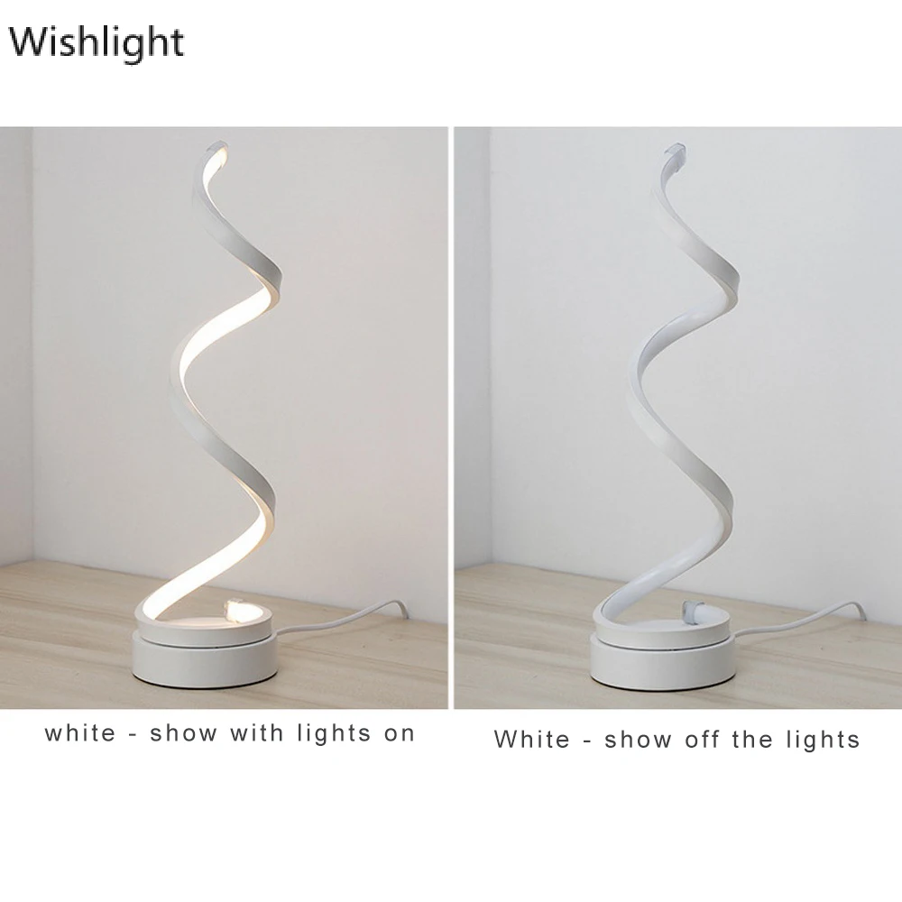 24 Вт современный спиральный светодиодный настенный светильник черный белый