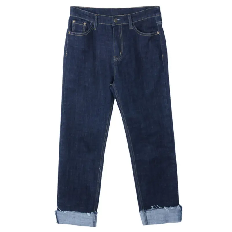 

Jeans Women Straight Fur-line Crimping Leisure Loose 4XL Korean Street Wear Womens Trousers All-match Fashion Slender Chic New