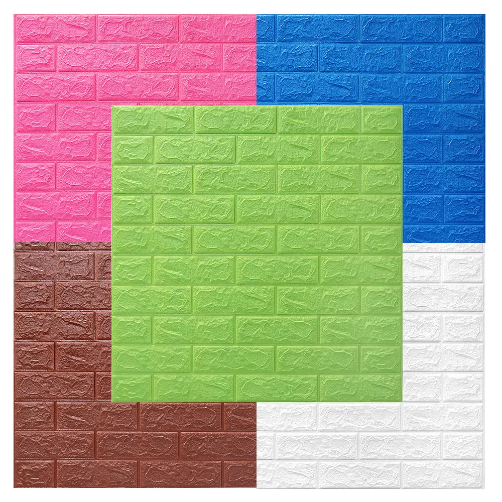 

12pcs 70*77cm Colorful Self Adhesive 3D Wall Stickers Bedroom Waterproof Foam Brick Room Wallpaper Decor Wall Sticker For Kids