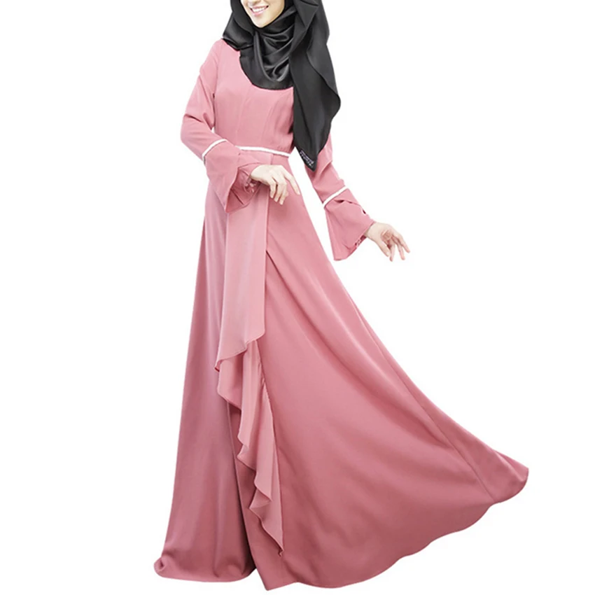 Wanita Muslim Abaya Malaysia Indonesia Tradisional Gaun Panjang Maxi Islam Gaun Turki Arab Pakaian Pakaian