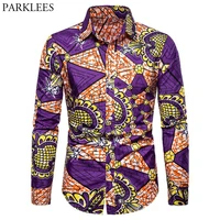 fashion bazin riche shirt men 2019 casual batik wax print cotton dress shirts mens hip hop african dashiki shirt male chemise