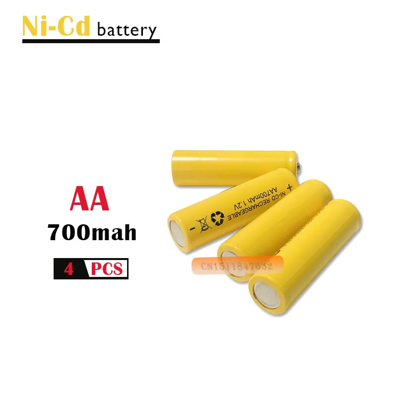 4 x AA 700mAh 1,2 V Quanlity аккумуляторная батарея NI-CD 1,2 V аккумуляторная батарея 2A Baterias Bateria батареи 500 раз