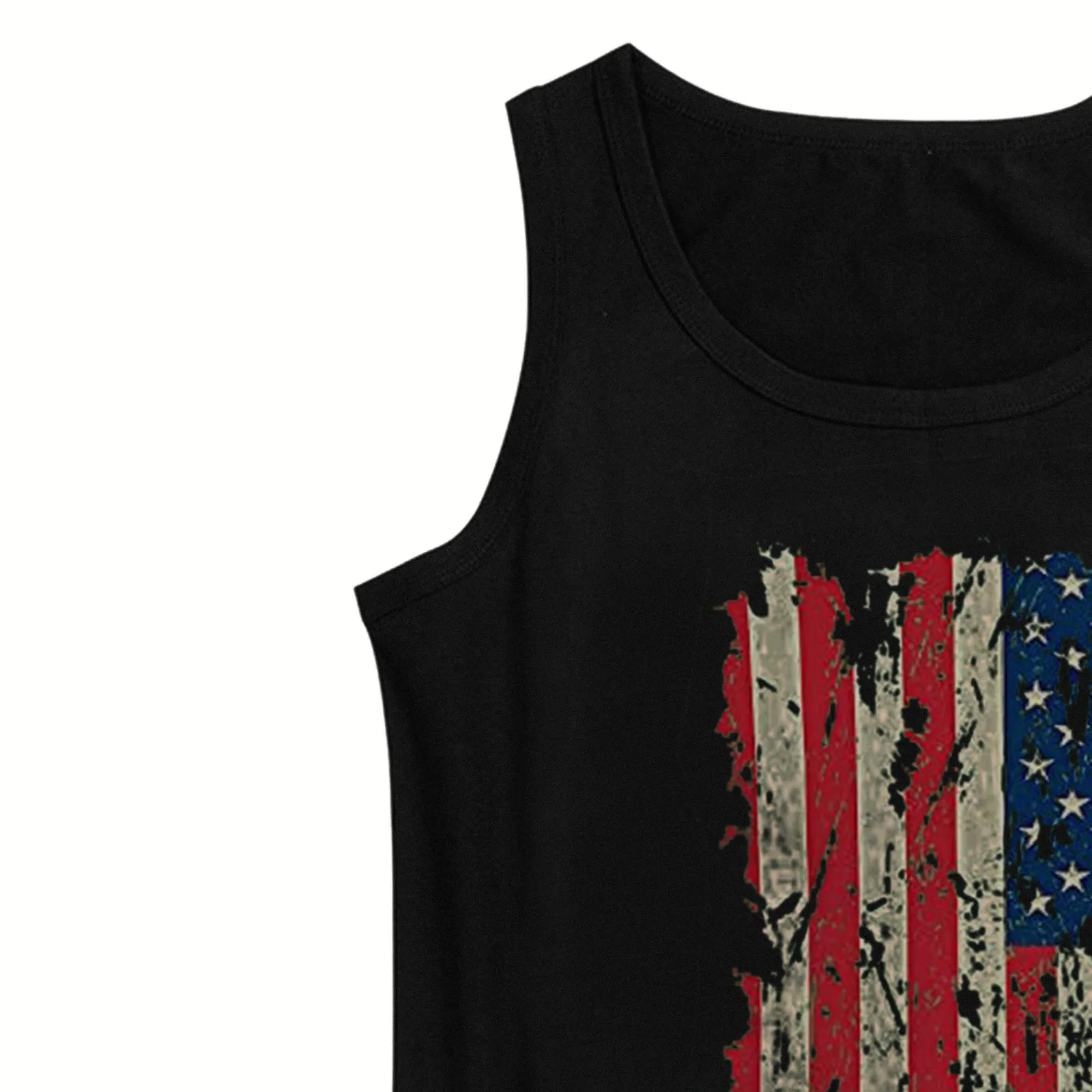 

Fashion Women O-Neck Sleeveless Independence Day Flag Print Tank Tops Shirts 2021 Summer Sexy Female Casual Loose Beach Blouse