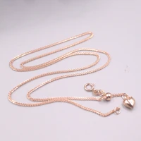 pure 18k rose gold necklace lucky wheat chain adjustable necklace 3 2g 18inch for women gift au750