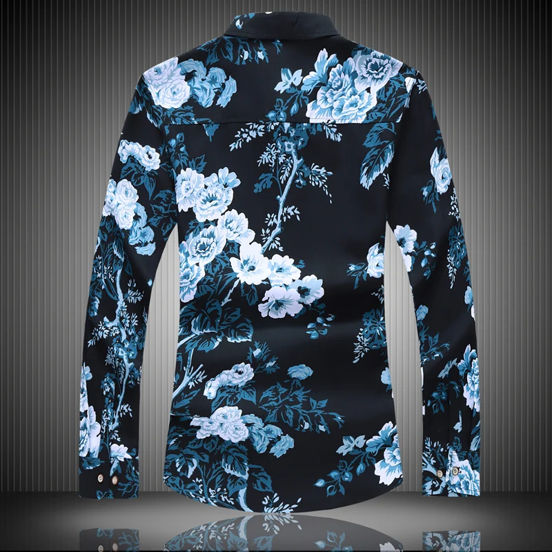 Мужская рубашка с коротким рукавом 100% хлопок цветочным принтом | одежда