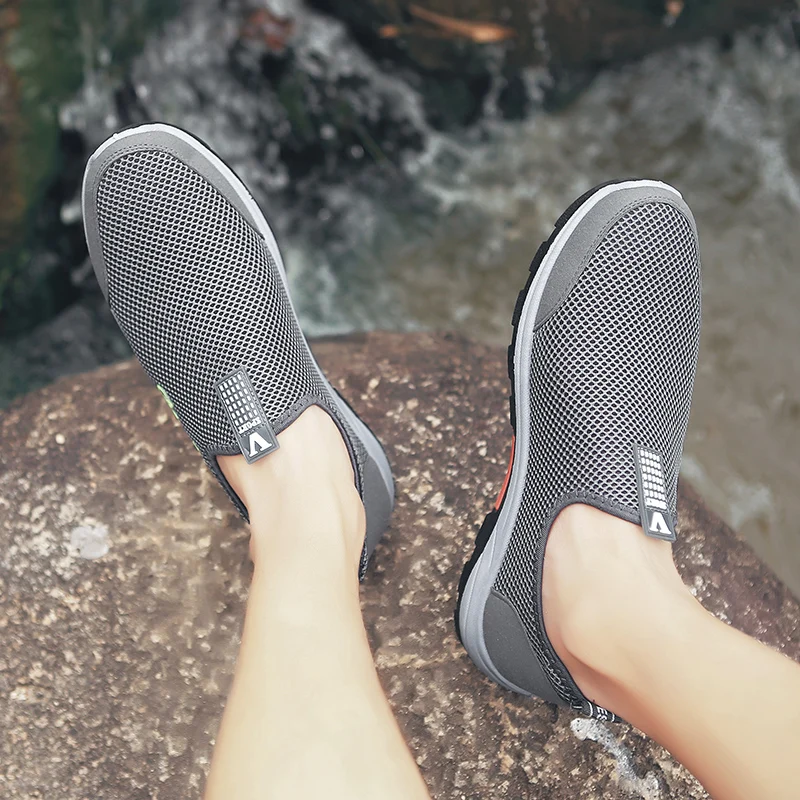 cheap 2021 New Men Hiking Shoes Spring Casual Shoes Comfortable Fashion Light Outdoor Climbing Shoes Sneakers Non-Slip Loafers