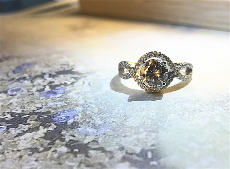 Cross 925 silver ring finger Fashion 1ct round Simulated Diamond CZ Rings for Women | Украшения и аксессуары