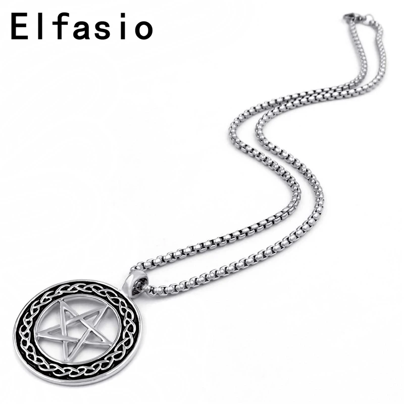 Мужские кельтский с пятиугольной звездой талисман подвеска Цепочки и ожерелья