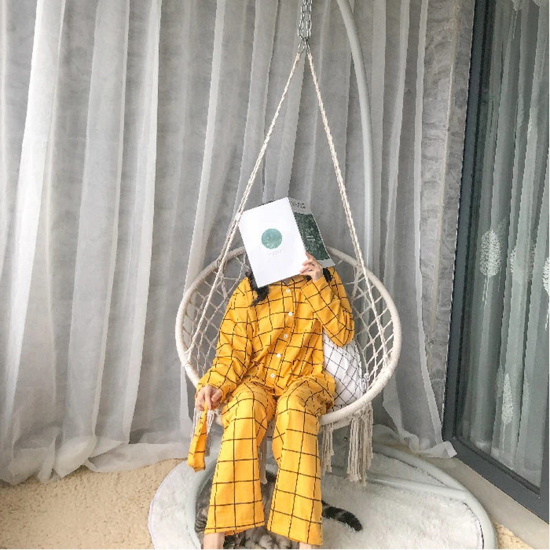 2019 зимняя Хлопковая женская пижама с маской для глаз длинные рукава брюки 2