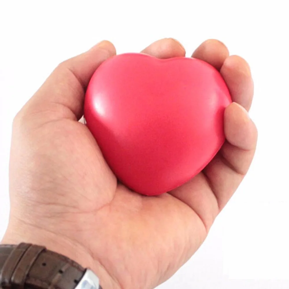 

Small Heart Shaped Squeeze Stress Relief Ball Exercise Stress Relief Elastic Rubber Soft Foam Ball Ball Toys