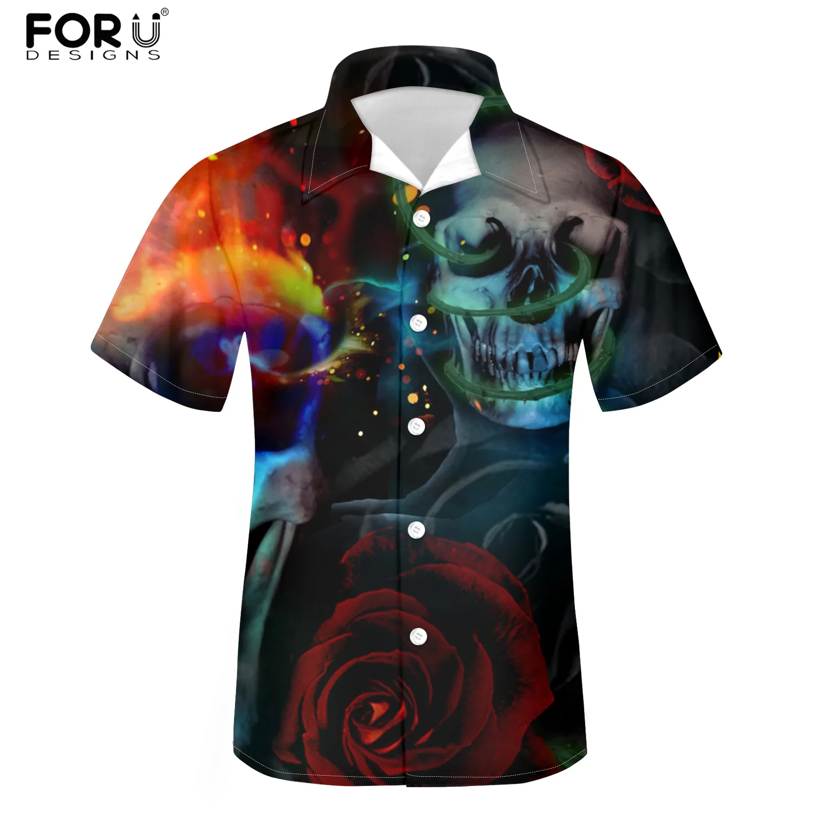 

Рубашка мужская летняя из дышащей ткани, с воротником-стойкой, с коротким рукавом, 5XL, Пляжная, с пуговицами