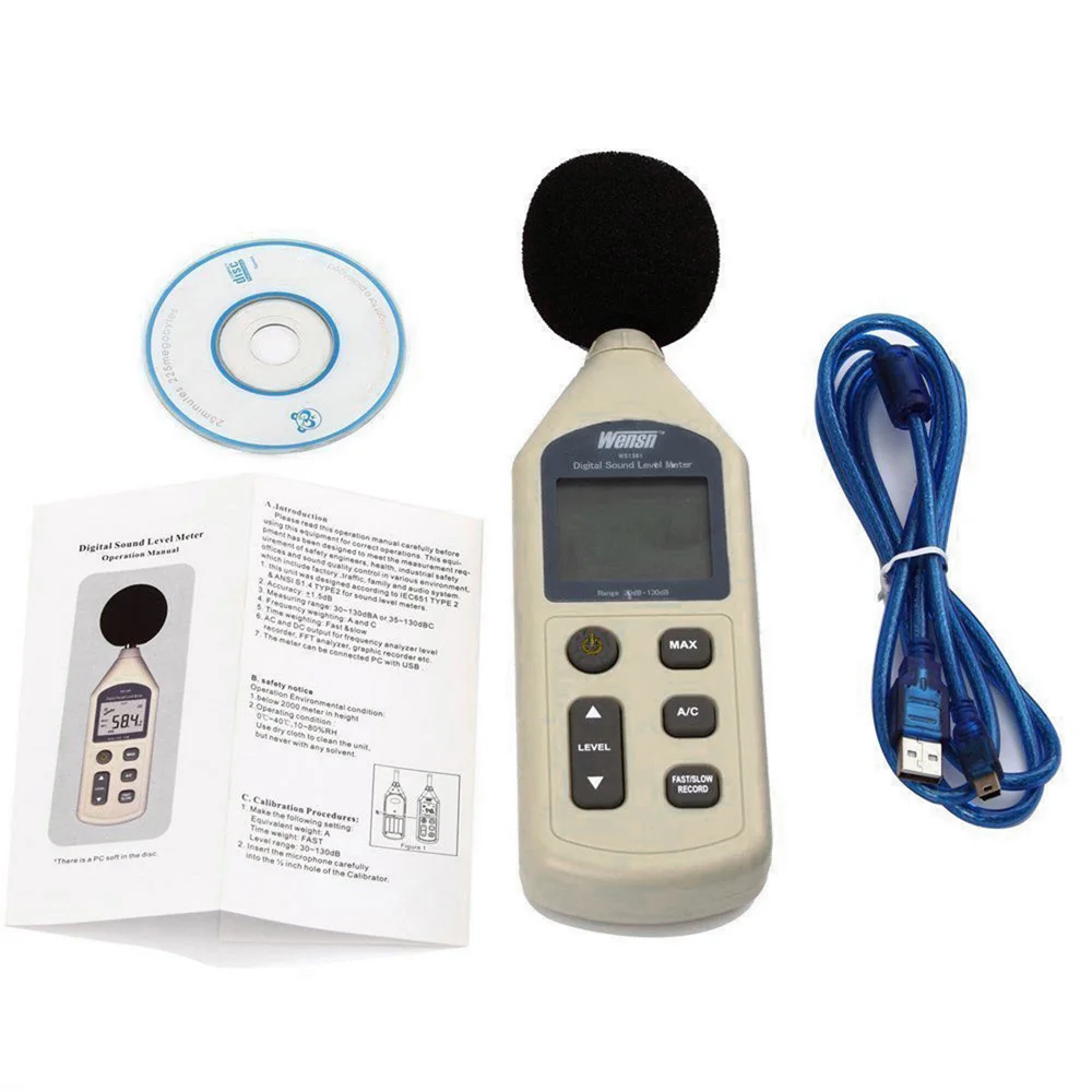 

Digital Sound Pressure Tester Level Meter Decibel Noise Measurement HS1 Level 1: 30 ~ 80 DB For Microsoft Windows XP / Vista