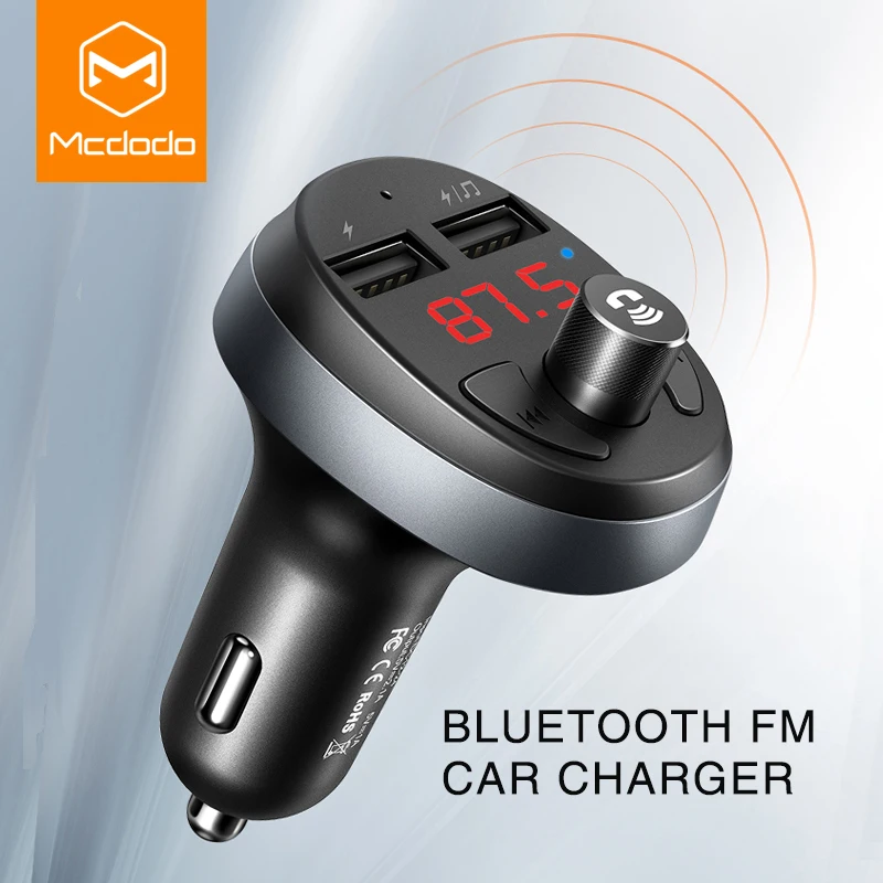 MCDODO fm-передатчик автомобильное зарядное устройство светодиодный Bluetooth 4 2 громкая