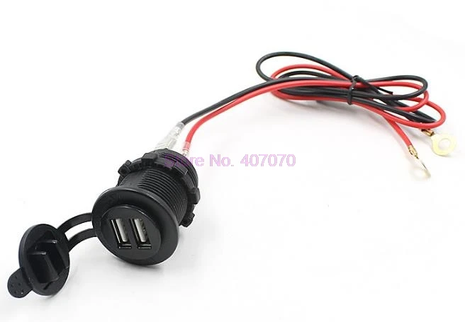 От DHL или Fedex 50pcs 12V 24V 2 Dual USB для мотоцикла зарядное устройство адаптер питания