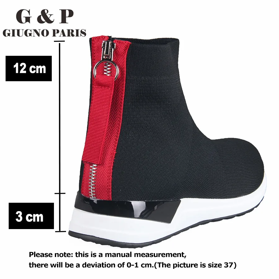 Женские кожаные кроссовки без шнуровки Повседневная вязаная обувь на платформе