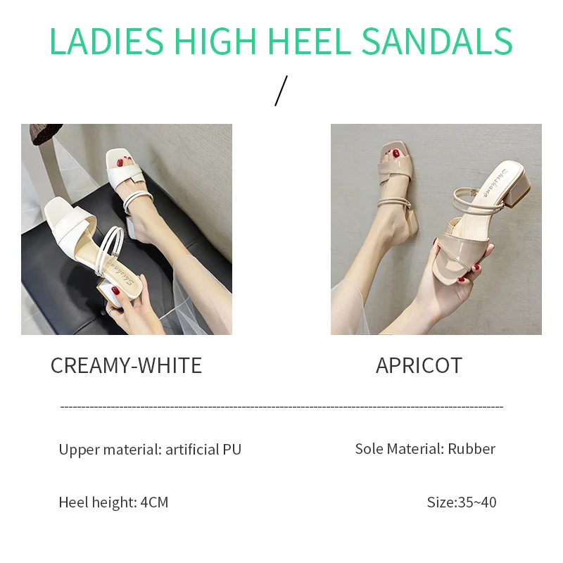 

High-Heeled Sandals Comfortable Slippers Breathable Thick Heel Sandals Women New 2021 Shoes For Women Summer Flip-Flops
