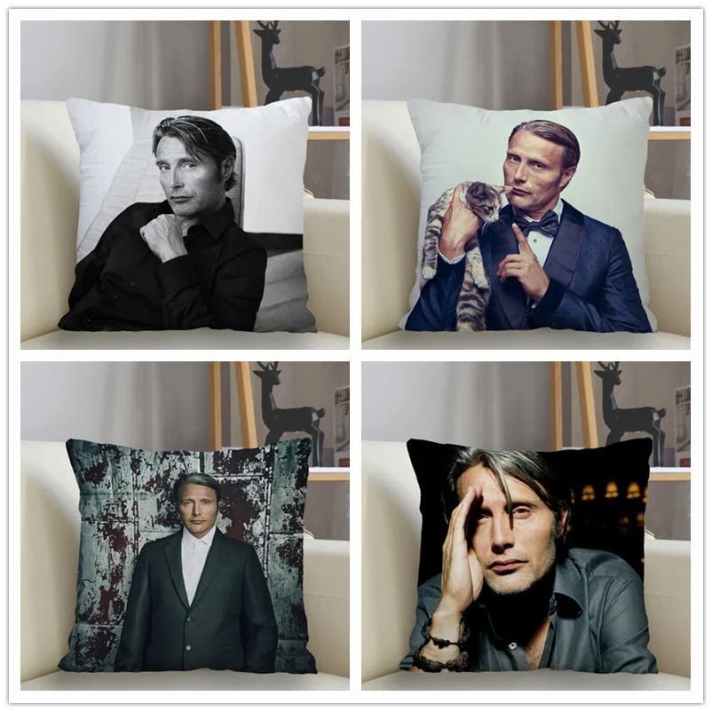 

Musife Mads Mikkelsen Pillowcase Custom Square Pillow Cover Case Zipper Pillowcase 35*35,40*40,45*45cm Drop Shipping