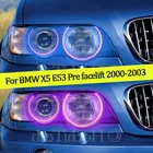 4 шт. многоцветный RGB сменный светодиодный SMD Halo Кольцо ангел демон глаза дневной светильник для BMW X5 E53 пред facelift 2000 2001 2002 2003