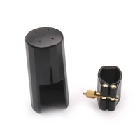 alto sax saxophone clarinet bakelite mouthpiece leather with cap metal buckle clampclip woodwind instrument reed patches pad