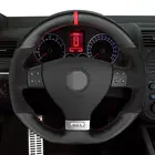 Замшевые ботинки черного цвета из натуральной кожи чехол рулевого колеса автомобиля для Volkswagen VW Golf GTI 5 (V) Гольф R32 Scirocco Tiguan