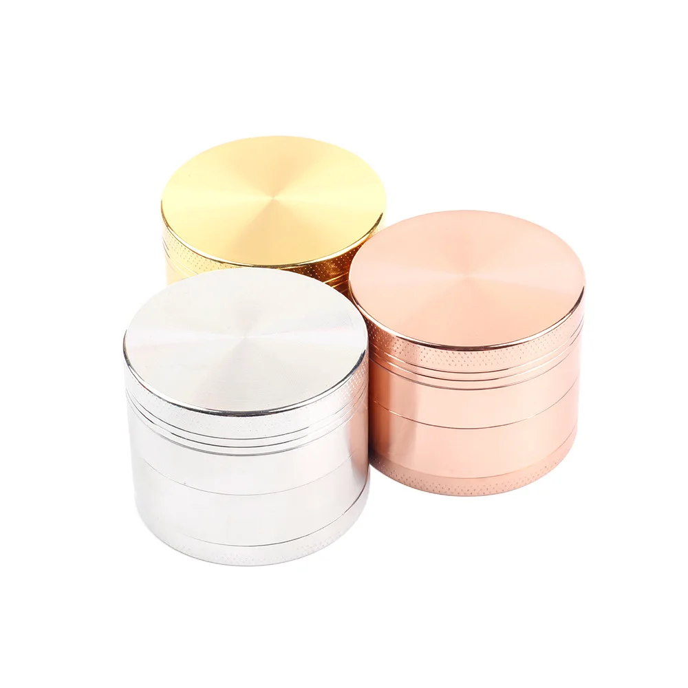

40MM 4-layer Aluminum Alloy Herbal Herb Tobacco Grinder Spice Weed Grinders Smoking Pipe Accessories Gold Smoke Cutter