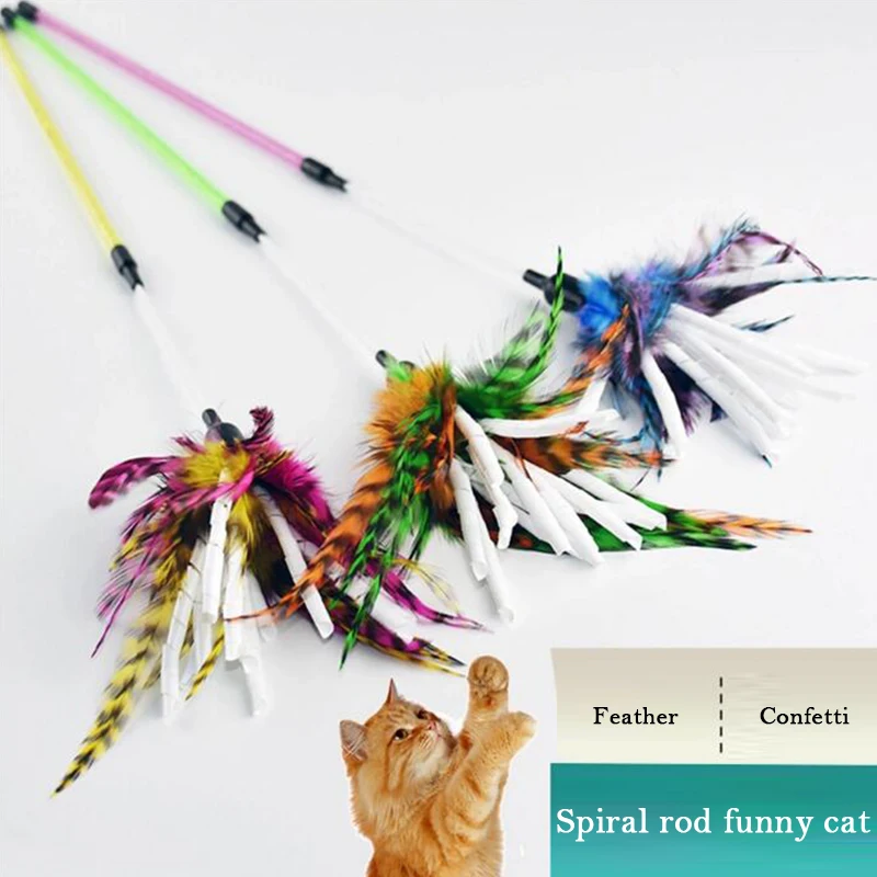 Игрушка для кота Дразнилка котенка палка с маленький колокольчик перья животное
