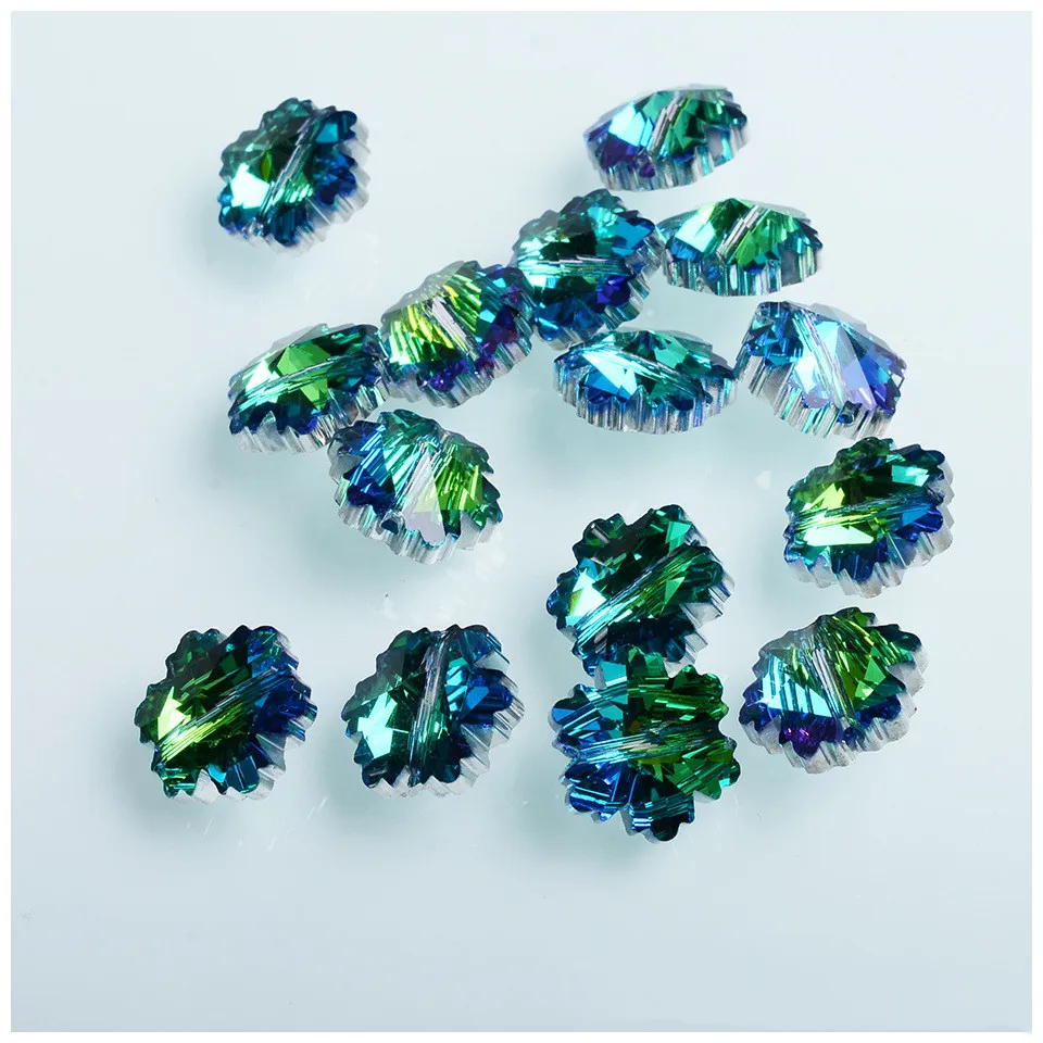 Бусины стеклянные в форме снежинки 14 мм для ожерелья браслета | Украшения и