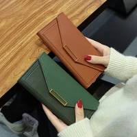 korean womens long wallet pu leather retro hasp coin purse large capacity phone money bag card holders vintage female clutch