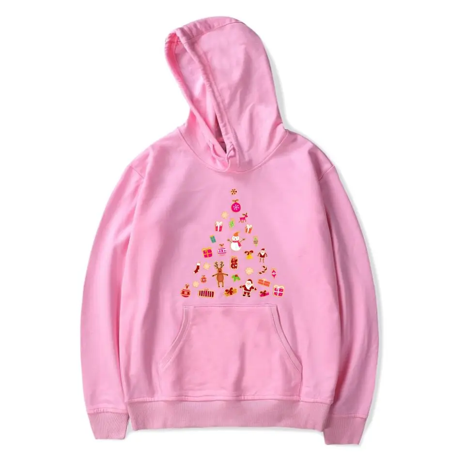 Merry Christmas Hoodies Men Women Autumn New Cute Girl's Hoodie Western Traditional Festival Cartoon Warm Sweatshirts | Мужская