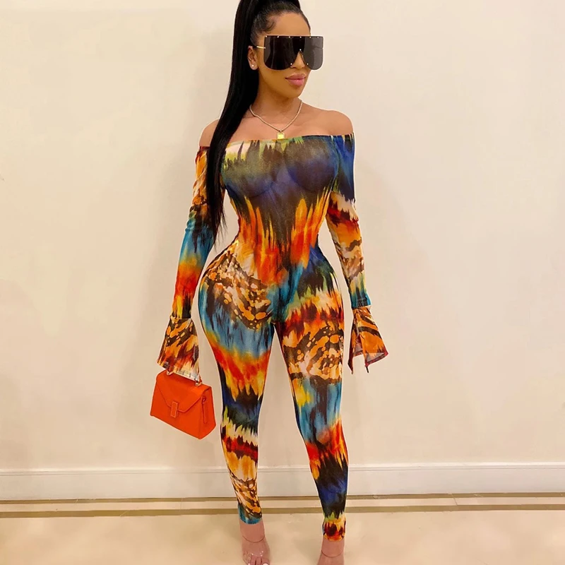 Женский пляжный комбинезон с открытыми плечами элегантный длинными брюками для