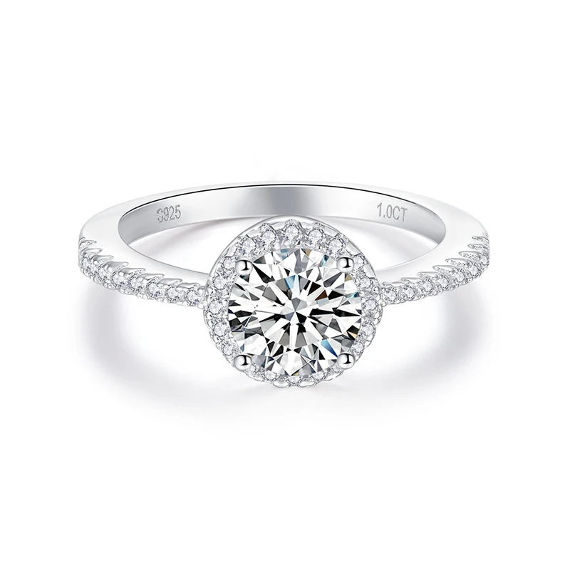 

New Design 925 Silver Plated Gold D Color Moissanite 6.5mm Gemstone Ring For Men Women Moissanite Ring