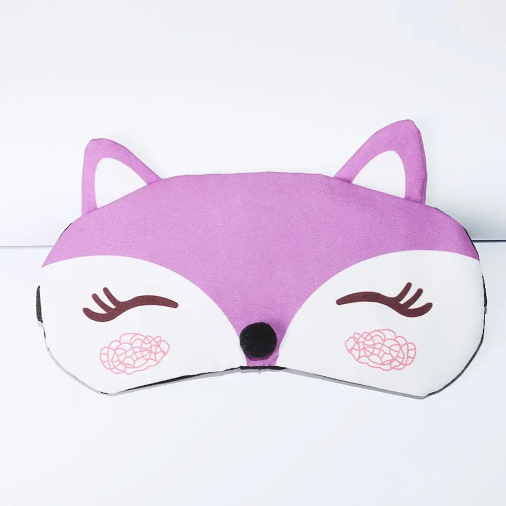 purple 1 шт., маска для сна с изображением лисы, маска для век, маска для сна с повязкой на глаза, регулируемая Мягкая повязка на глаза, массажные релаксационные инструменты для ухода за глазами - Цвет: purple