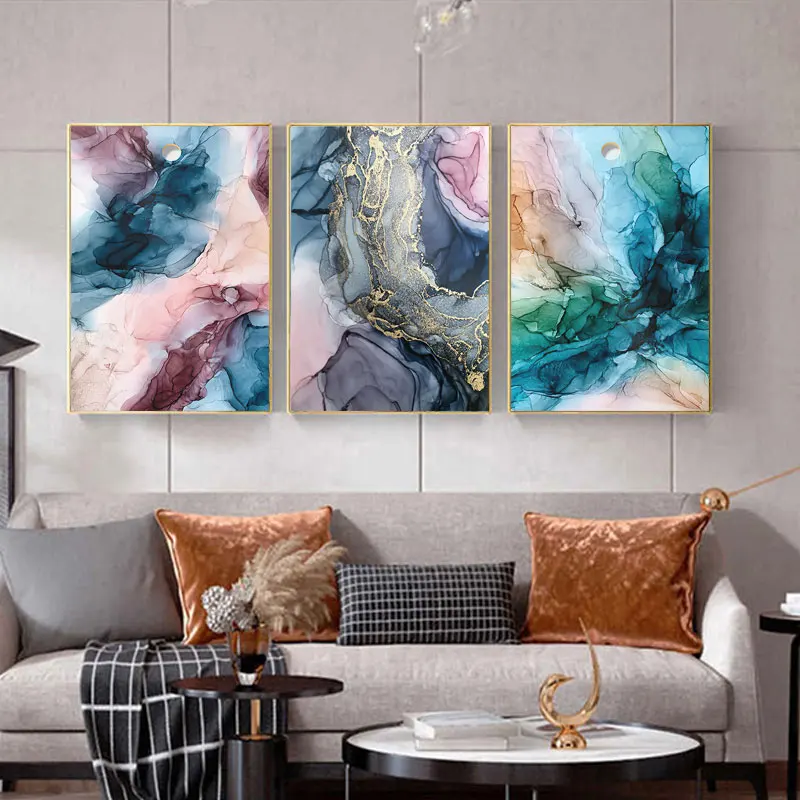 

Diamond Painting Kits Home Decor With AB Drill 5D DIY Poured Glue Abstract Colorful Wall Art Modern Scalloped Edge Wall Pictures