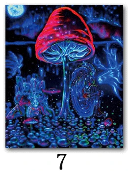 7 Психоделическая футболка плакат абстрактный Blacklight картины художественные принты современные настенные картины на холсте для гостиной домашний декор - Цвет: 7