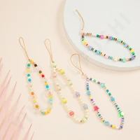 new colorful acrylic bead long mobile phone chain cellphone strap anti lost lanyard for women summer jewelry phone accessories