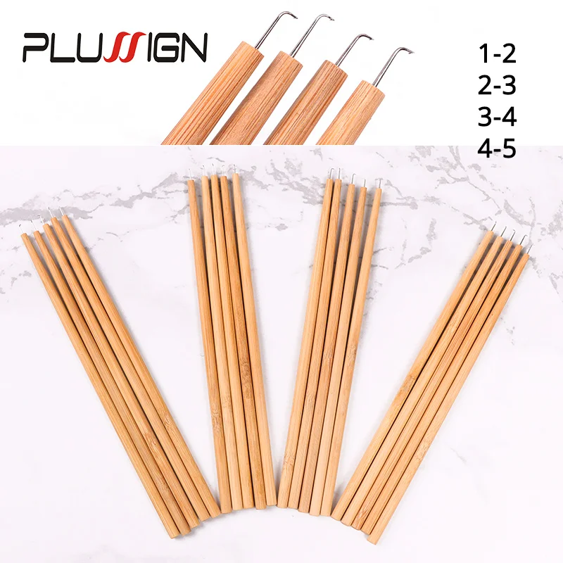 Plussign-aguja de ventilación para fabricación de pelucas, agujas de ventilación con mango de madera para cierre Frontal de encaje, venta al por mayor