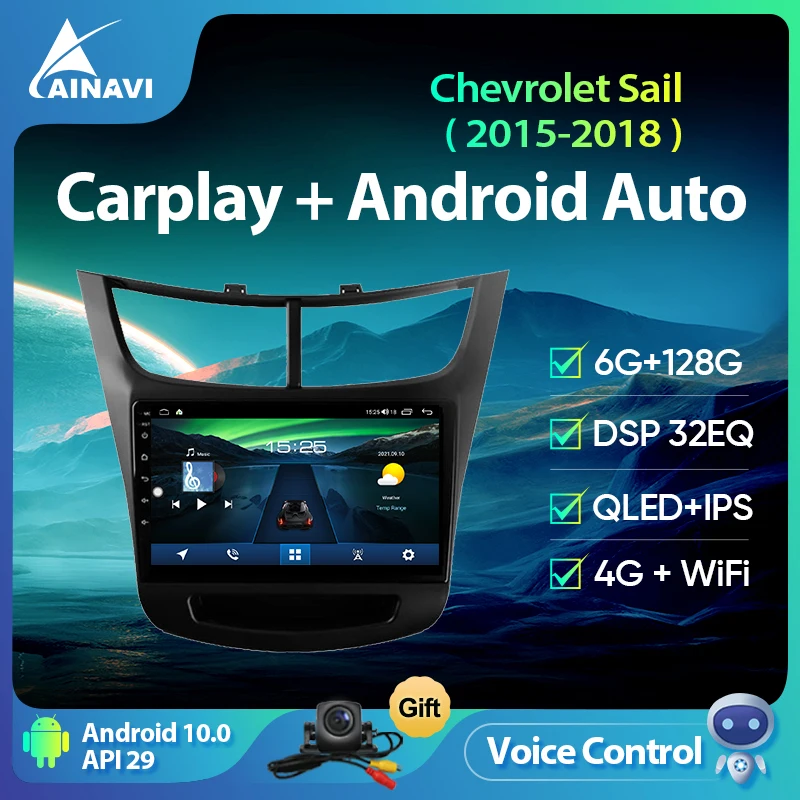 

Ainavi Car Radio QLED Screen Android10 For Chevrolet Sail 2015-2018 Auto Stereo Multimedia Player Navigation GPS Carplay DTS2din