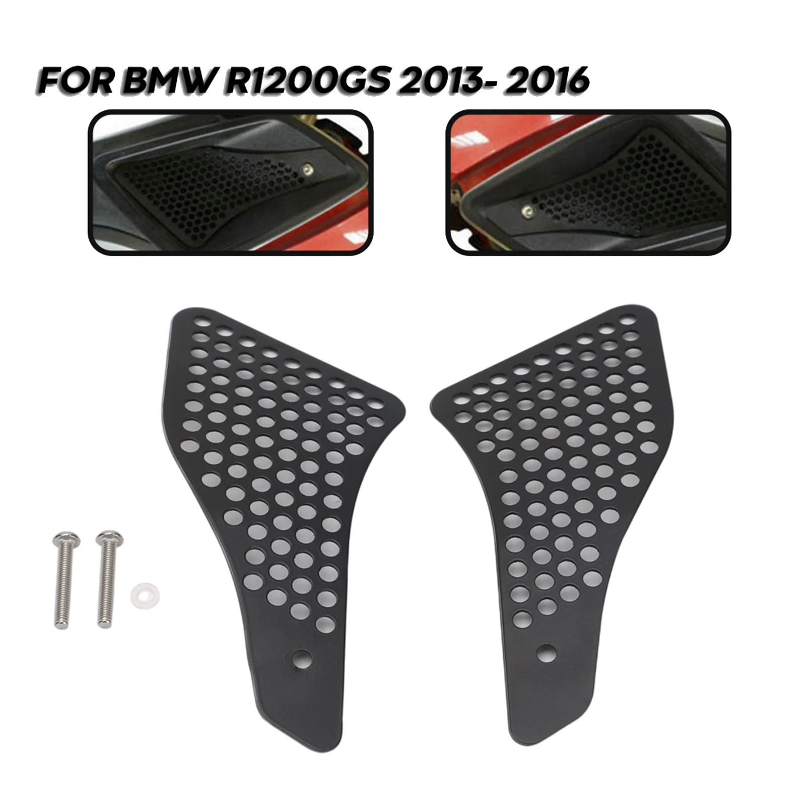 

1 Pair Motorcycle Air Intake Grill Guard Air Flow Vent Protection Cover for BMW R1200GS R 1200 GS ADV 2013-16 Black