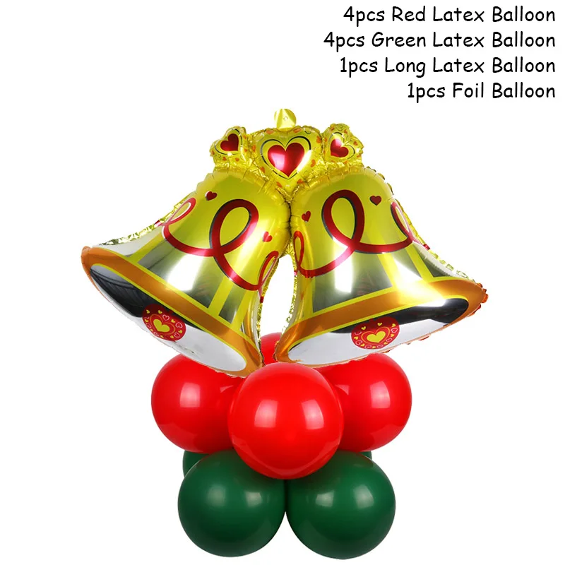10pcs Balloon Set Рождественские украшения, воздушные шары, Набор Санта Клауса, снеговика, рождественские воздушные шары из фольги Globos, рождественские украшения для вечеринки, рождественские украшения - Цвет: 10pcs Balloon Set