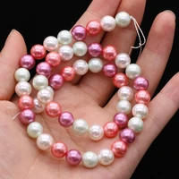 natural freshwater shell beads colorful imitation pearl punch loose beads for jewelry making diy bracelet earrings crafts