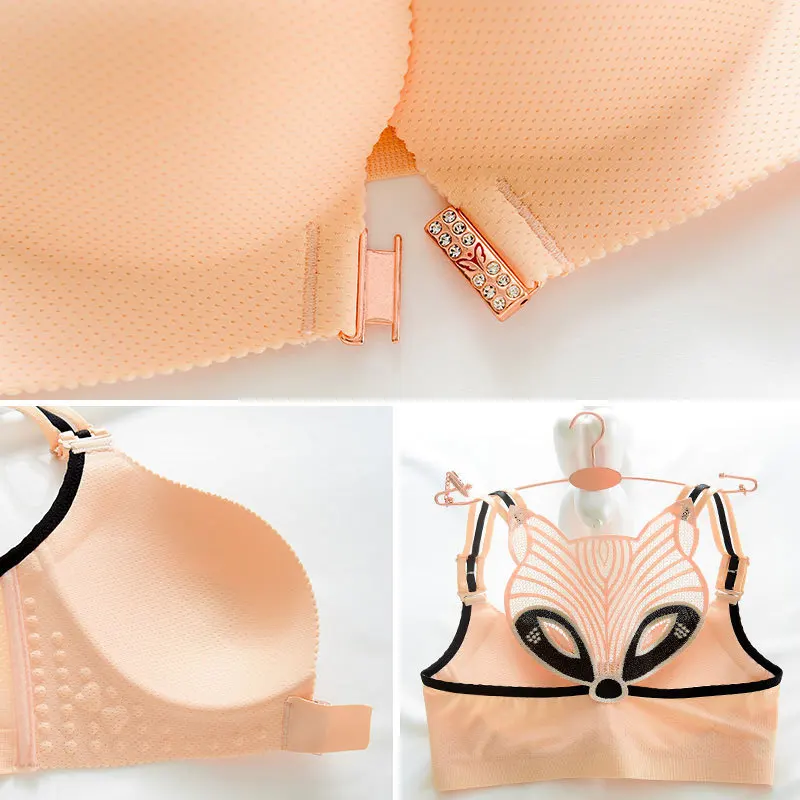 

Plus Size Bra Sexy Bras for Women Beauty Back Female Underwear Sweat Adjustable Soutien Gorge Fox Gathered Bra