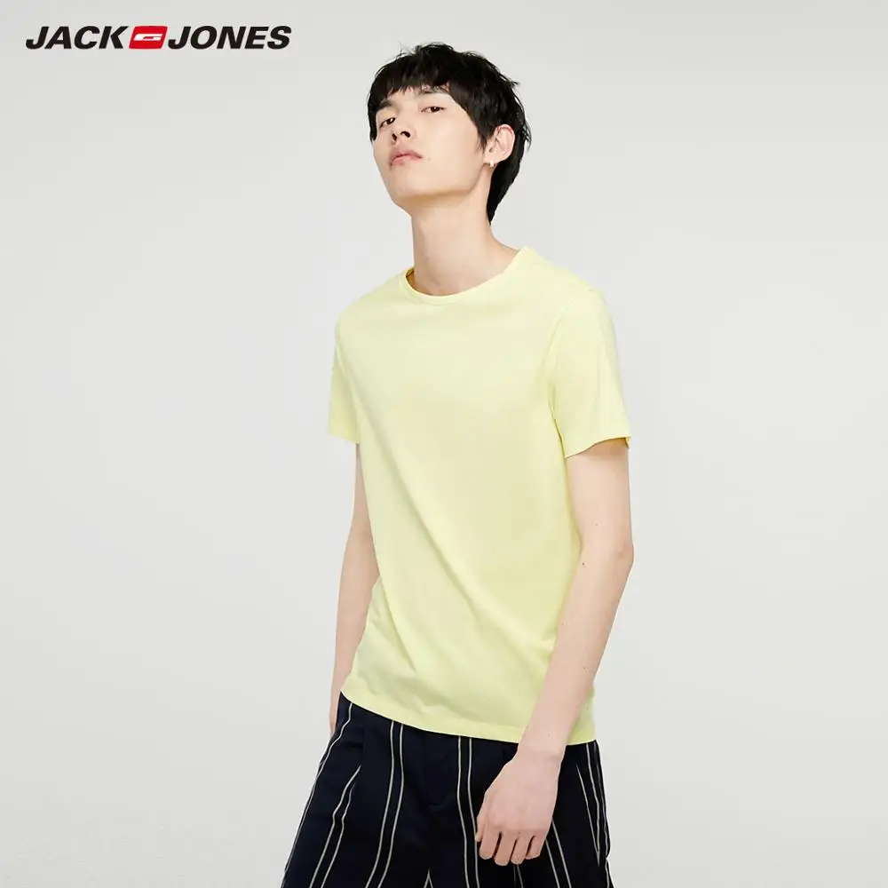 502-CHARLOCK JackJones, Мужская хлопковая футболка, одноцветная, Ice Cool Touch, ткань, мужская, топ, модная футболка,, фирменная новинка, Мужская одежда, 220101546 - Цвет: 502-CHARLOCK