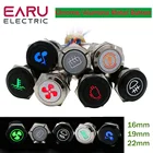 161922 мм металлический кнопочный переключатель светодиодный светильник DIY Логотип Символ значок сигнал Настройка водонепроницаемый хромированный оксид черный для автомобиля