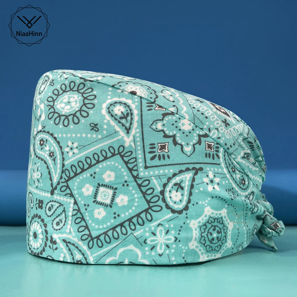 

Unisex Cotton Scrubs Work Hats Beauty Salon Work Caps Printing Pet Caring Hats Cute Elastic Scrubs Caps Pet Hats Accessories new
