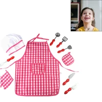 kids chef role play costume setchef hat apron for girls toddler toys gifts