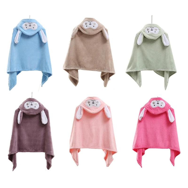 

Hooded Baby Bath Towel Coral Fleece Cute Cartoon Bathroom Shower Towels for Newborn Boy Absorbent Soft Cloak